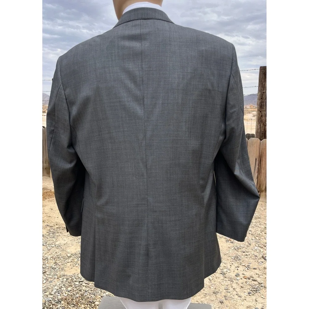 Peter Millar Suit Jacket Blazer Mens 46R Gray Pure Virgin Wool Two Button Blazer